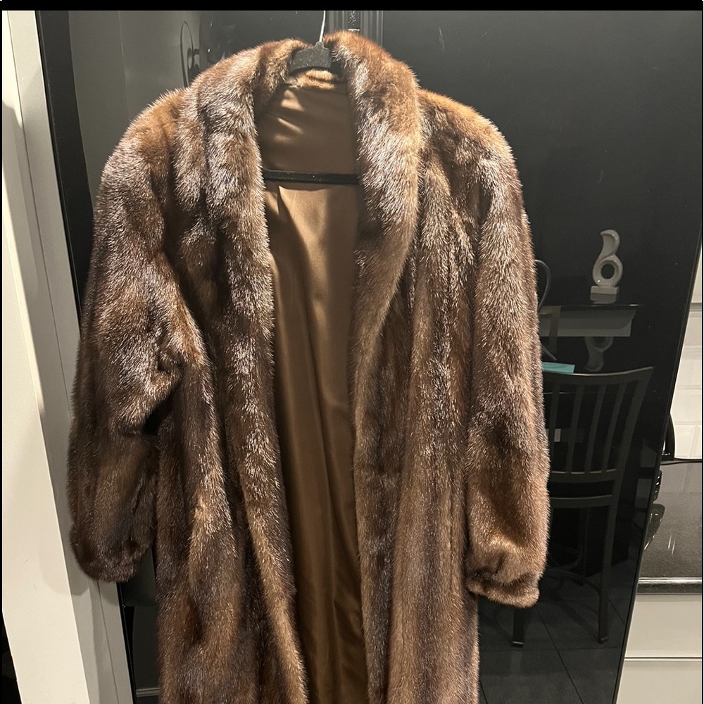 mink coat full skins Anne Klein size Large